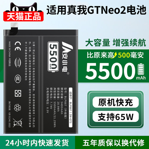 适用真我gtneo2电池超大高容量