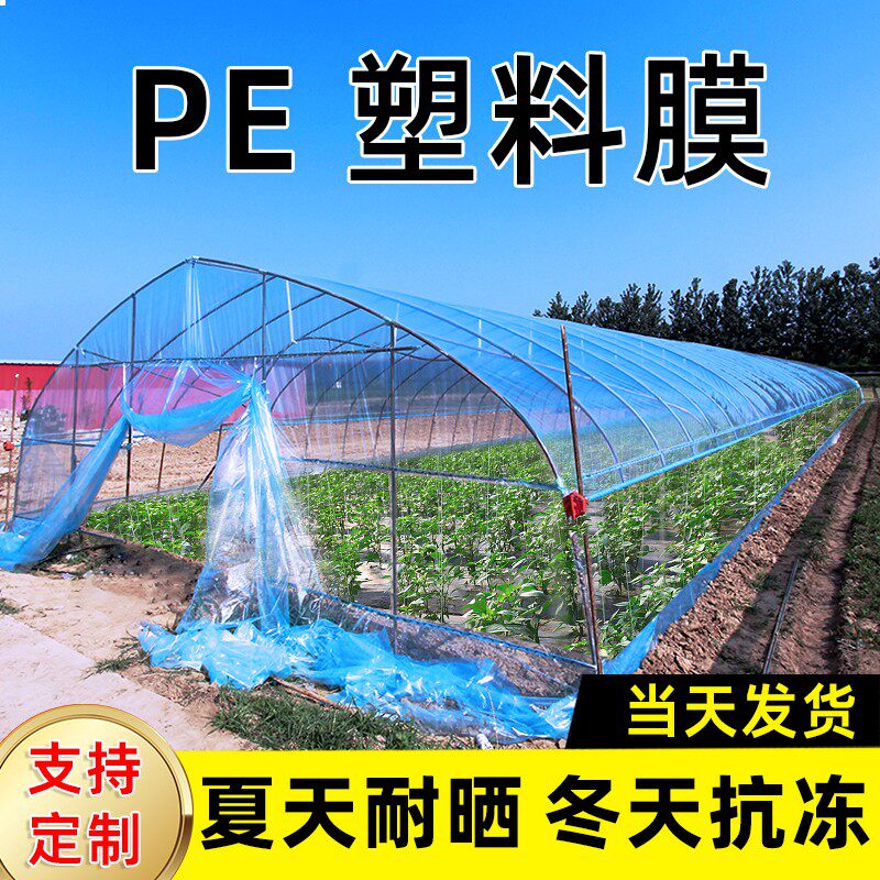 PE薄膜大棚塑料膜透明加厚蔬菜专用保温抗老化农用薄膜蓝色无滴膜