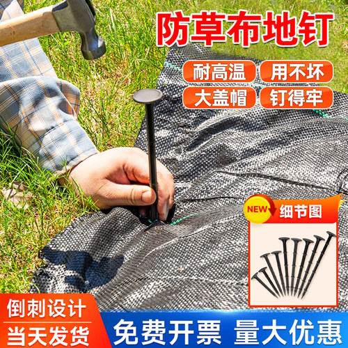 地膜固定防草布地钉加长果园艺倒刺盖草地膜除草布专用塑料压草布