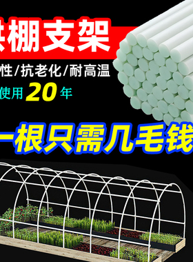 拱棚支架新型玻璃纤维杆蔬菜菜园小拱棚实心塑料膜爬藤架子支撑杆