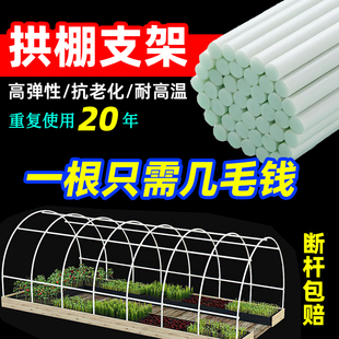 拱棚支架新型玻璃纤维杆蔬菜菜园小拱棚实心塑料膜爬藤架子支撑杆