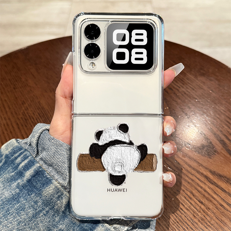爬树熊猫适用于华为novaflip外壳