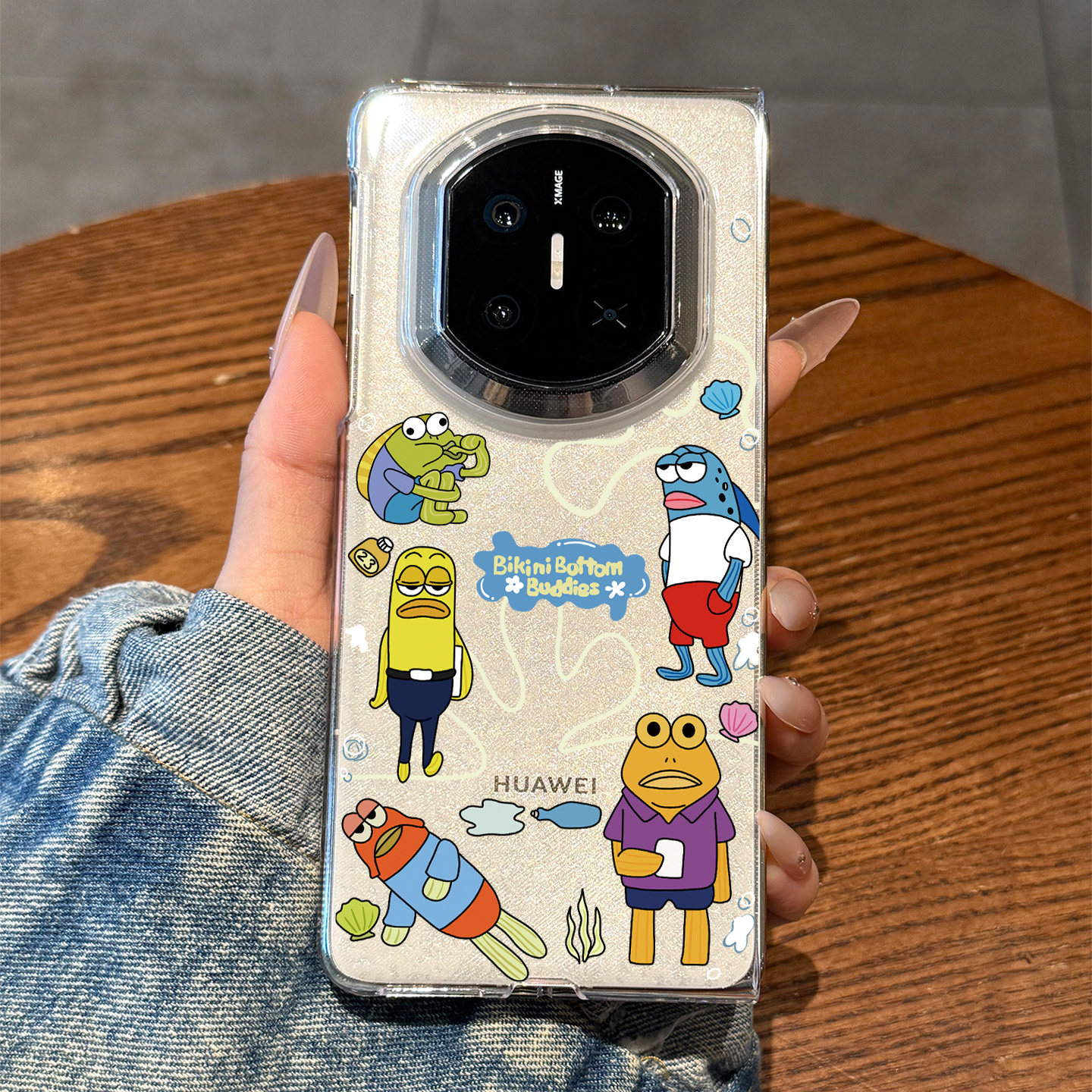 适用于华为matex7手机壳新款matex6全包防摔matext折叠屏保护套x5可爱比奇堡x3小丑鱼mt个性卡通男女超薄透明