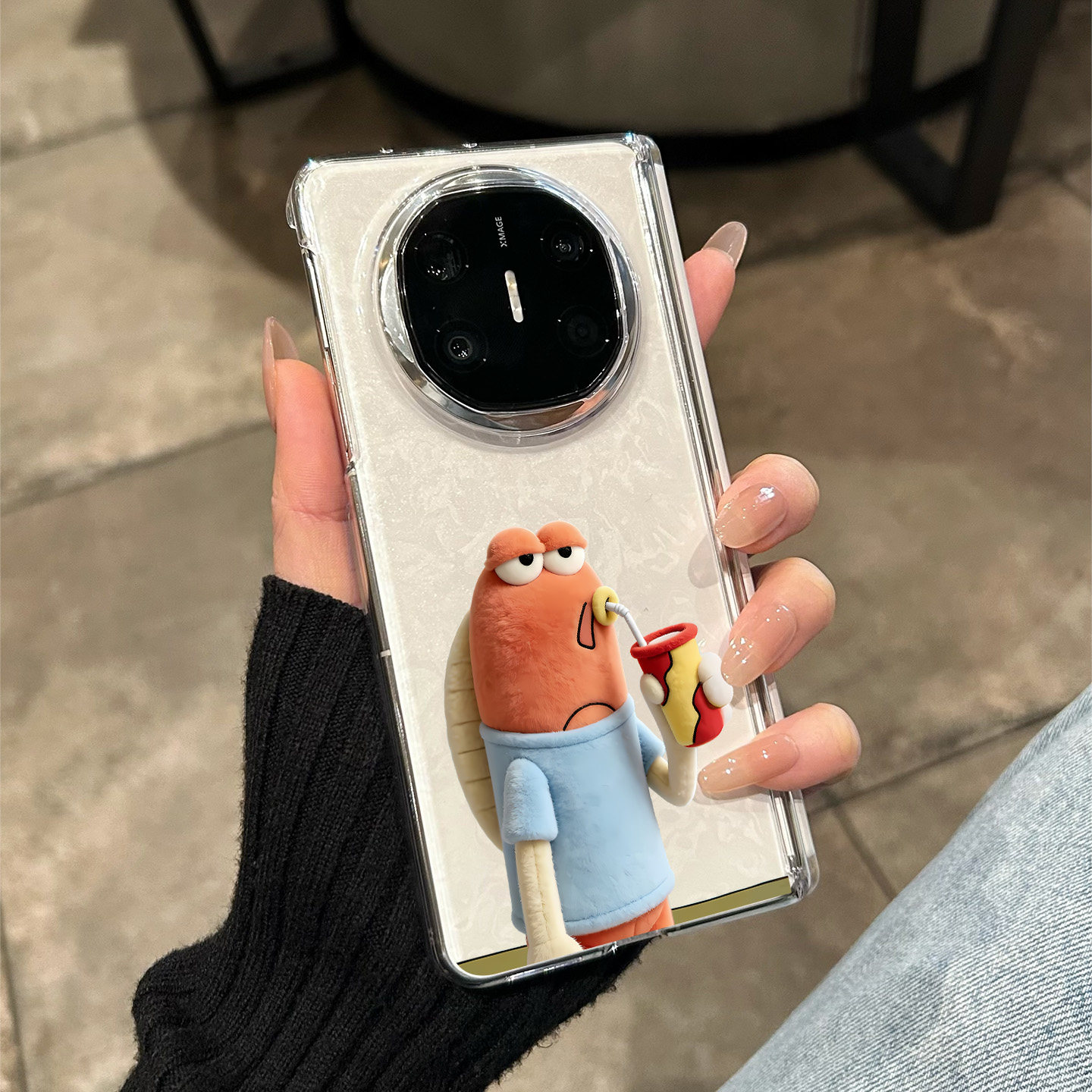 适用于华为matex7手机壳新款x7全包防摔折叠屏保护套matex6可爱毛绒比奇堡居民x5高级感超薄透明外壳男女卡通