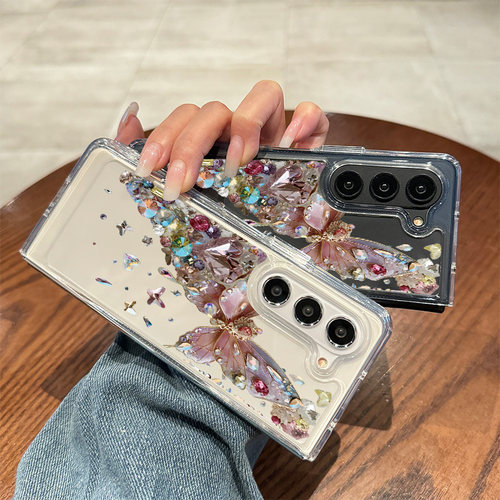 三星zfold钻石蝴蝶手机壳