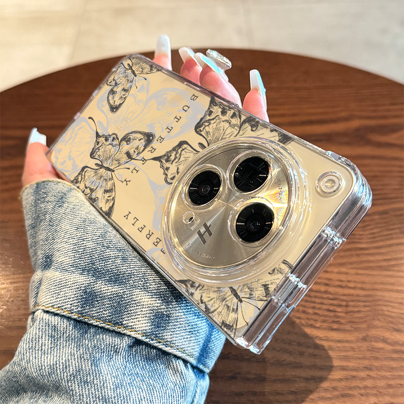 oppofindn3蝴蝶线条透明手机壳