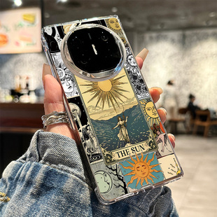 拾壳适用华为matex6手机壳新款透明matex5太阳神折叠屏超薄防摔x6先锋版复古风保护套x3典藏版欧美抽象全包