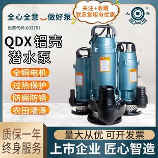 水泵潜水泵QDX单相清水泵水井增压家用抽水机农用高扬程灌溉 大元