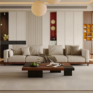 宋式美学简约实木沙发茶室美容院会所民宿酒店禅意侘寂风布艺沙发