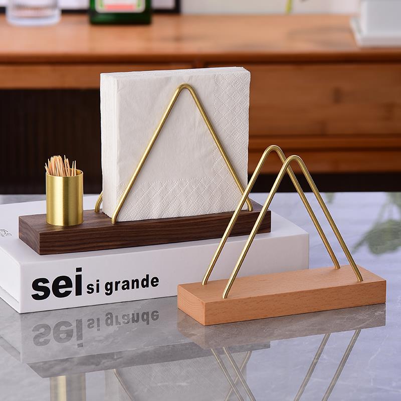 酒店纸巾架实木纸巾座榉木胡桃木餐厅餐巾纸托咖啡厅奶茶店创意