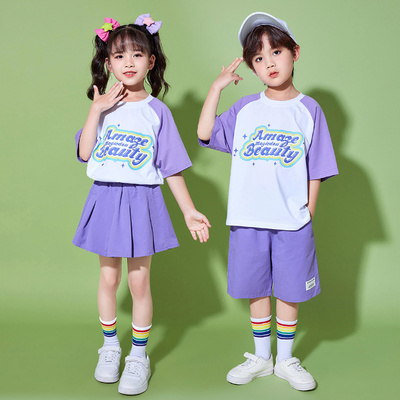 儿童啦啦队舞台演出服装小学生运动会开幕式表演服套装幼儿园班服