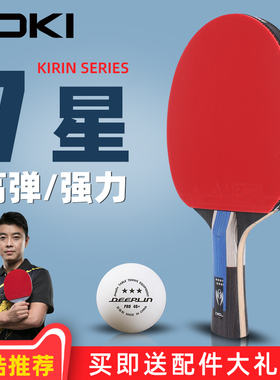LOKI雷神乒乓球拍六星7星专业级兵乓球拍初学者儿童高弹力直横拍