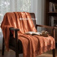 Off-white blanket, French soft and sticky feel, knitted blanket, air conditioning blanket, shawl, bed end blanket, decorative blanket, sofa blanket, cover blanket thumbnail 8