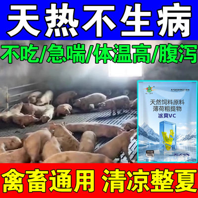 冰爽兽用鸡鸭鹅解暑降温畜禽猪牛羊防中暑兽用养殖专用抗热应激