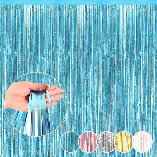 1*2M Party Backdrop Metallic Foil Fringe Tinsel Curtain Adul