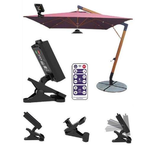 Solar Powered LED Umbrella Lights Remote Control Clip-On