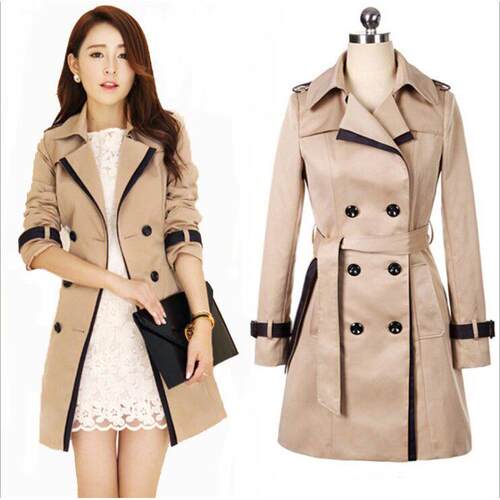 Spring Women wind-resistant jacket Ladies long Trench Coats