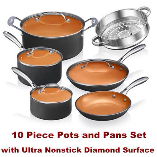 Ceramic Cookware Pots Pans Cooking Frying Saucepans Stock