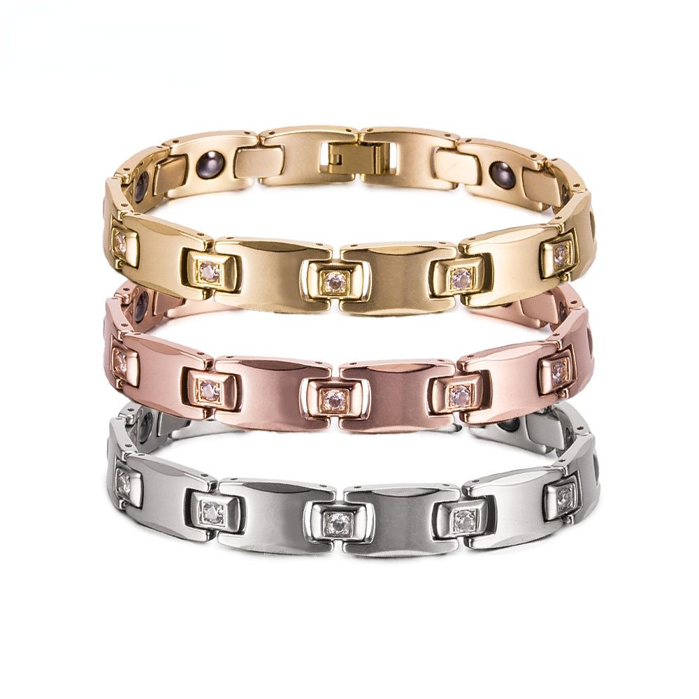 新款钨金男士手链情侣手环节日礼物黑胆石能量手串防辐射不掉色