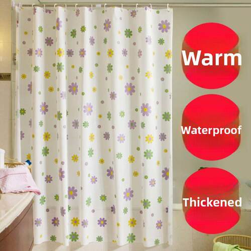 shower curtain bathroom blue waterproof thickened shade