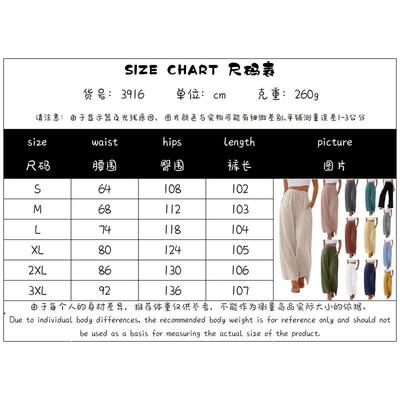 Plus Size Loose Linen Casual Drawstring Wide Leg Women Pants