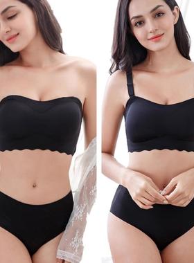 Women No Steel Ring Bar Push Up Lace Bustier Bra Thin Comfor