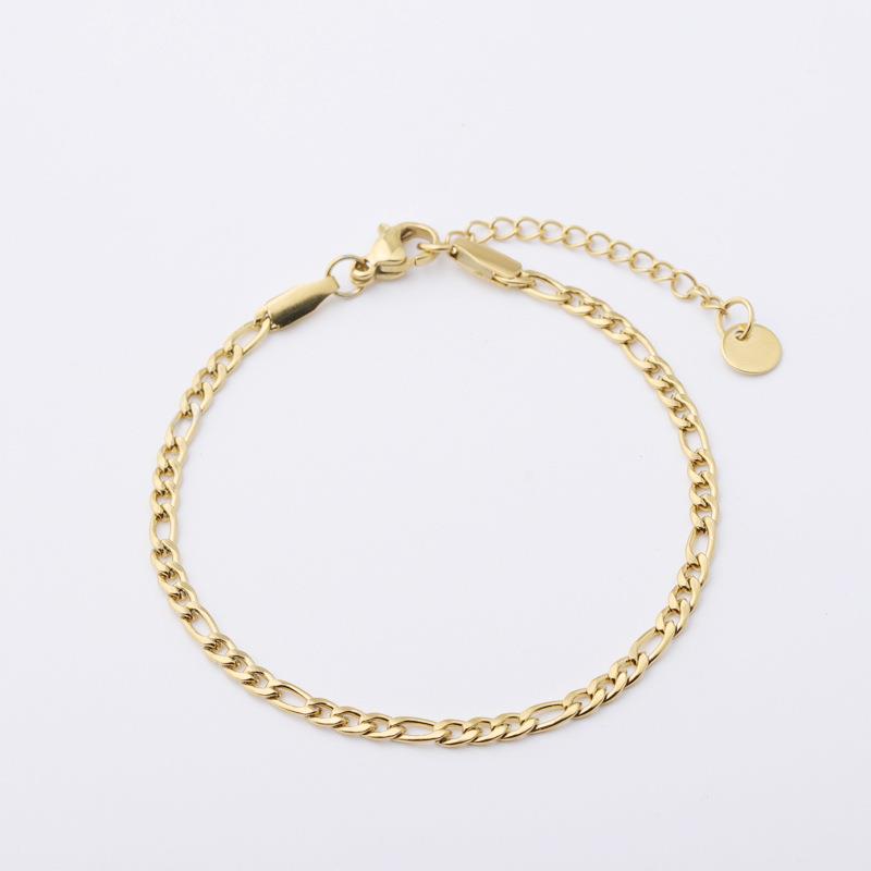 New stainless steel gold-plated Cuban anklet simple stainles
