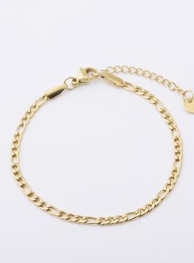 New stainless steel gold-plated Cuban anklet simple stainles