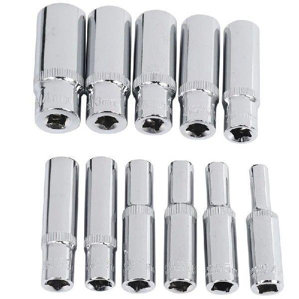 11 Pcs 1/4 Inch Drive Deep Socket Set CRV Hand Tools 6