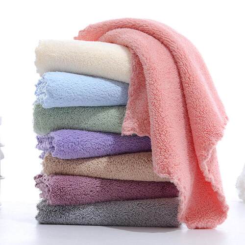 Coral velvet small square towel soft face wash towel欧美毛巾