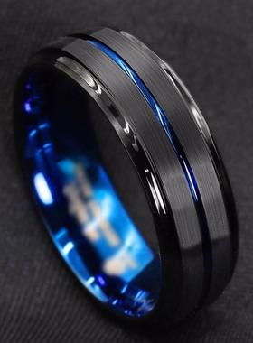 New8MM Mens Silver Color Stainless Steel Ring Hammered Multi