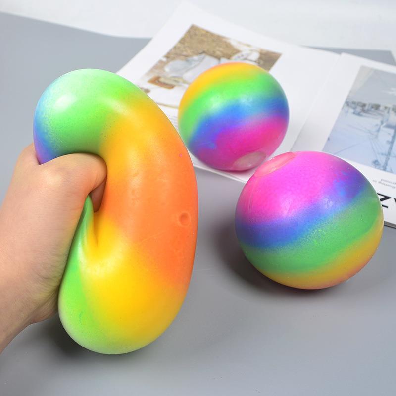 Stress Colorful Flour Ball Squishy Fidget Toy解压七彩虹玩具