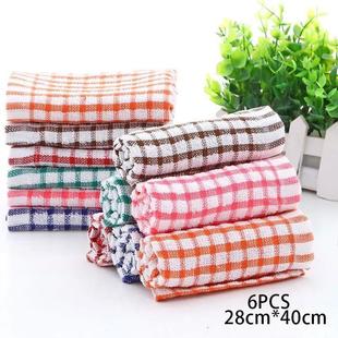 6PCS Cotton Kitchen Towel Absorbent Clean Dish Towels Kichen