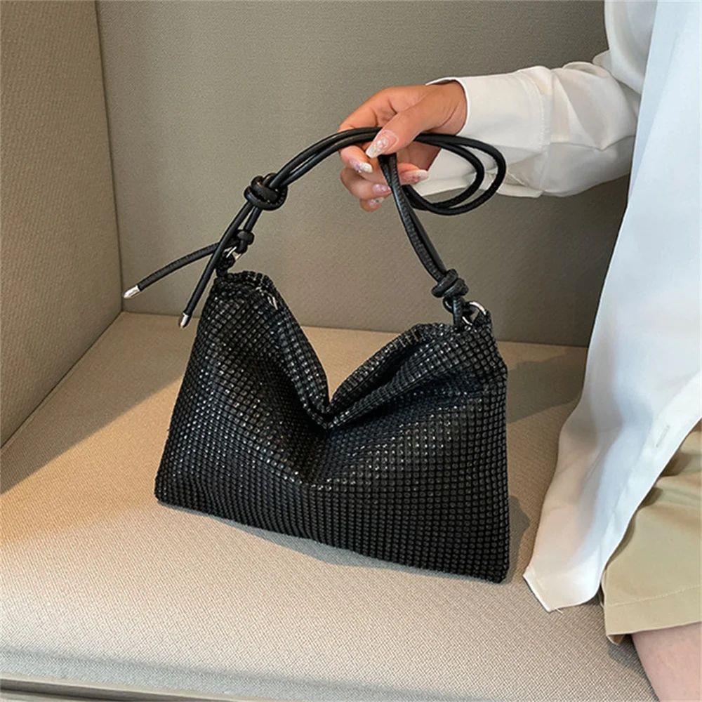 Women Rhinestones Evening Clutch Bag Shiny Crystal Dinner Pa