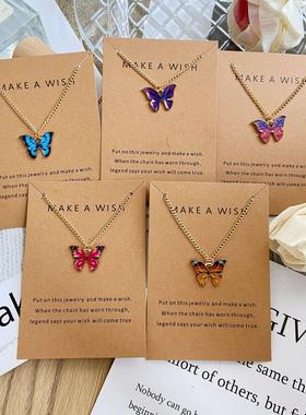 Hot Sale Boho Butterfly Pendant Necklace波西米亚蝴蝶吊坠项炼