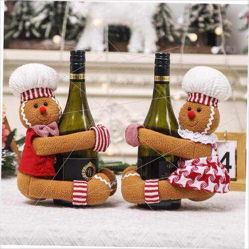 Christmas cartoon gingerbread man wine bottle holder酒瓶套