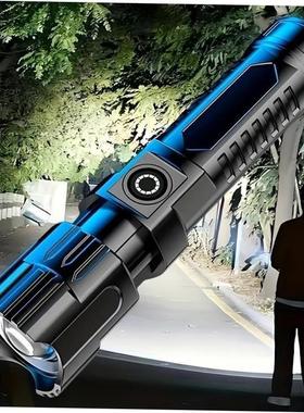 可携式充电远射ABS强光调焦手电筒户外迷你LED多功能变焦Flashlig