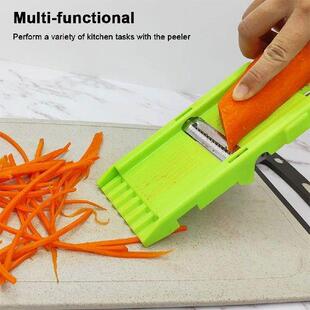 2 In 1 Multi-Knife Peeler with Grid Plate Julienne Strips