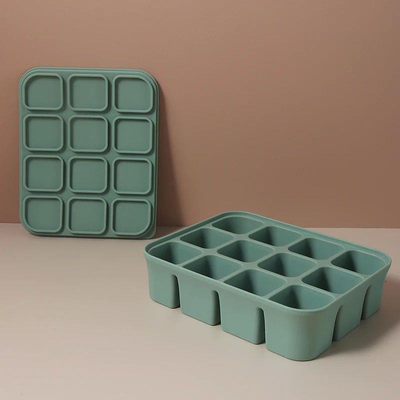 12 Grid Ice Cube Mold Silicone Ice Cube Tray Square Tray Mou