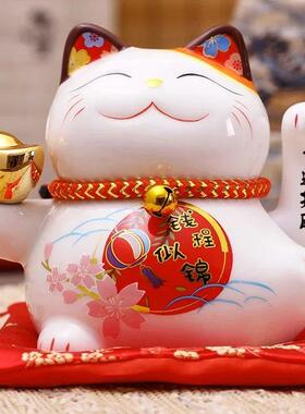 5 inch Ceramic Fortune Cat Waving Hand Lucky Cat Plutus Cat