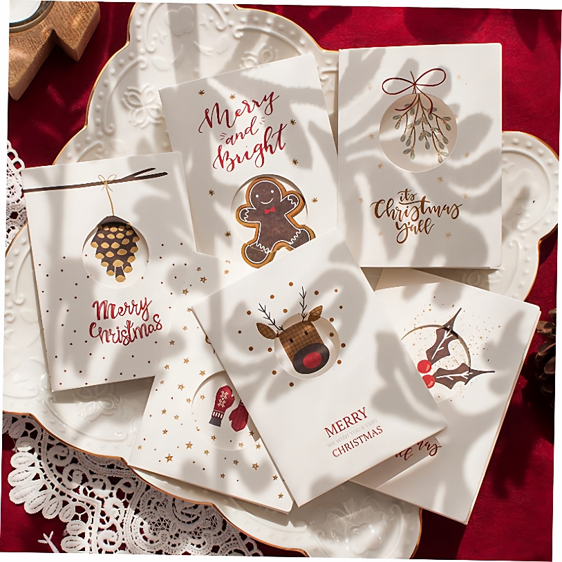 Happy Christmas Greeting Card Festival Wishing Card