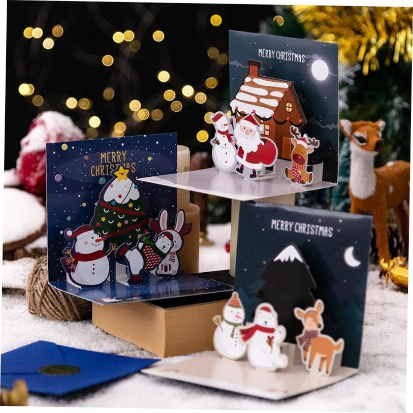 3D stereoscopic greeting card Christmas Holiday card圣诞贺卡