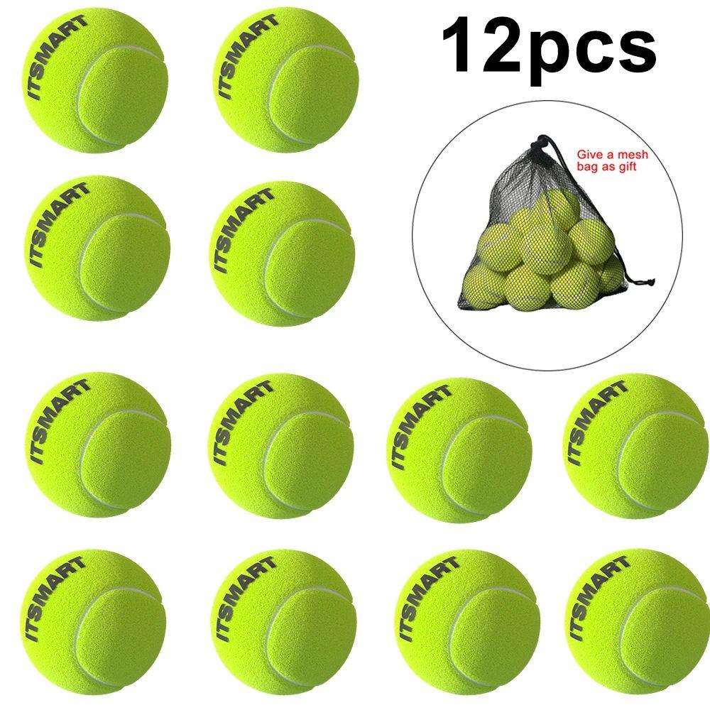 6/12pcs Tennis Balls with Mesh Carry Bag Practice Ball High