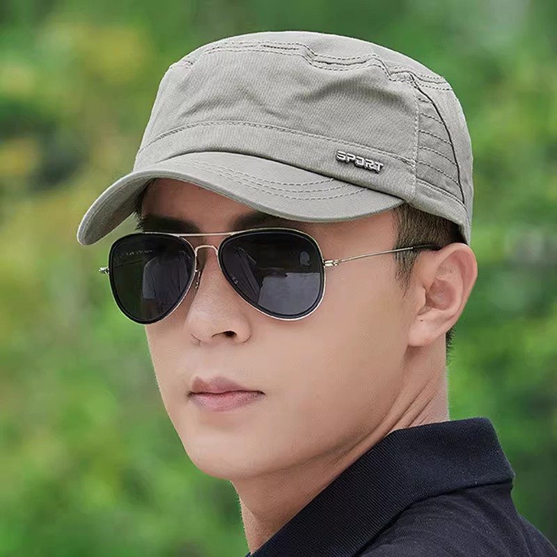 帽子男士短檐平顶鸭舌帽休闲百搭季四季新款棒球帽1211w