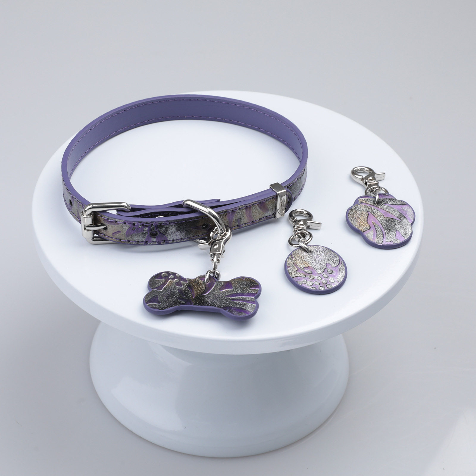 小众紫色狗骨头金属可拆卸choker