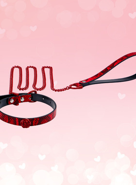 红色蛇纹玫瑰choker项圈