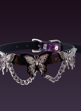 甜酷辣妹清冷感蛇皮蝴蝶项圈