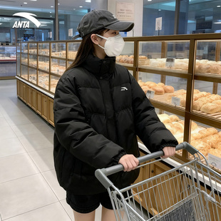 安踏运动棉服外套女冬季2025新款防寒防泼水保暖学生冬装面包棉衣