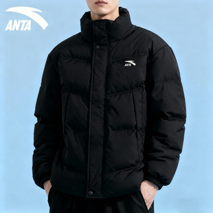 安踏立领中长款棉服男2025冬冬新款青少年保暖内胆面包服防风外套