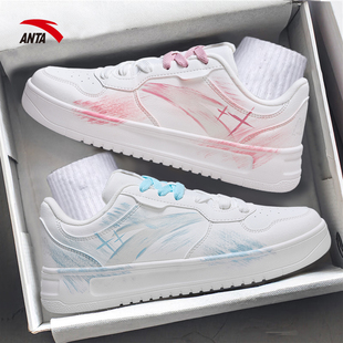 安踏手绘定制板鞋女款厚底小白鞋2026春季新款休闲鞋涂鸦DIY女鞋